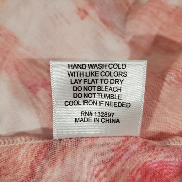 Rose + Olive Scoop Neck 3/4 Sleeve Hi Low Blouse Top Womens Plus Size 2X Pink - Picture 8 of 9